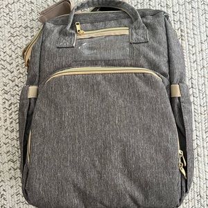 Travel gray diaper bag